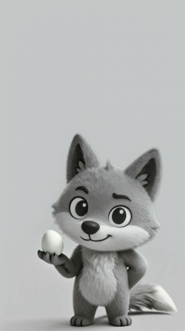 Wulfy holding an egg