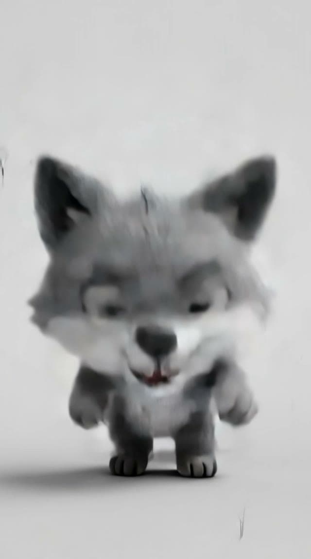 Wulfy jogging directly toward the camera