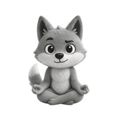 Wulfy sitting cross-legged meditating